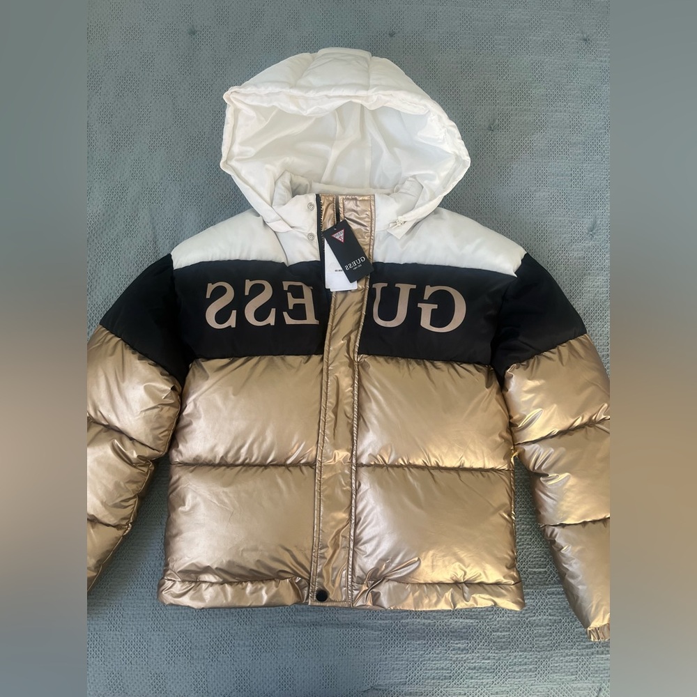 GUESS Girls' Metallic Puffer Jacket size 16